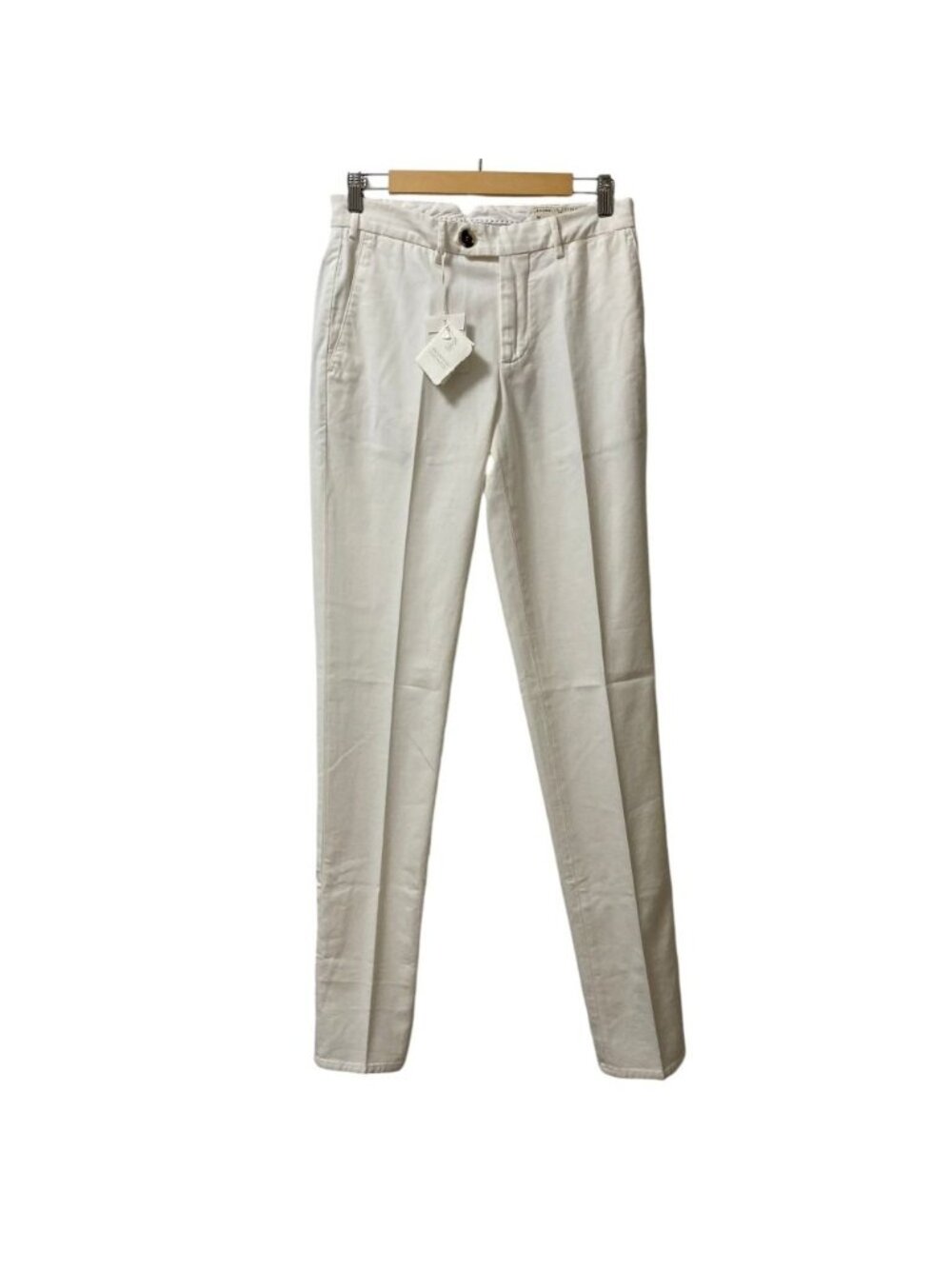 Brunello Cucinelli Center Crease Cotton Chino Pants White 44